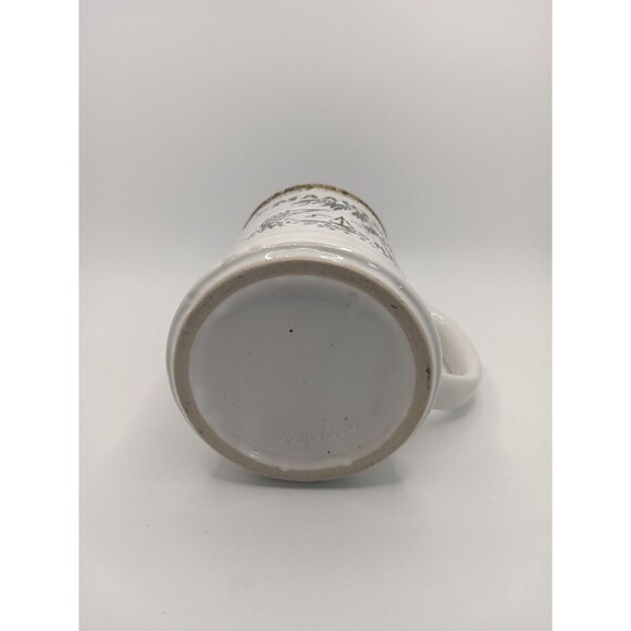 St. Maarten Coffee Mug Cup White Black Town Hall Steel Band Fish Japan Vintage - Picture 9 of 11